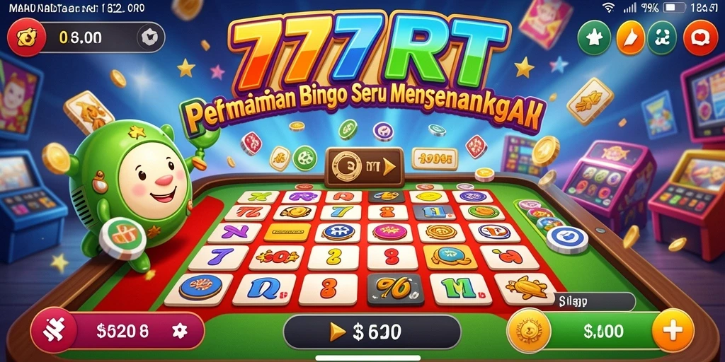 Screenshot gameplay Bingo di 777RT menampilkan kartu dan suasana seru.