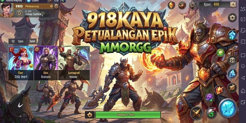 Screenshot utama 918KAYA menampilkan gameplay dinamis RPG yang mendebarkan.