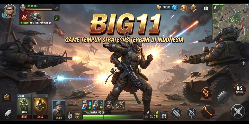 Screenshot gameplay BIG11 menunjukkan aksi seru di arena tempur.