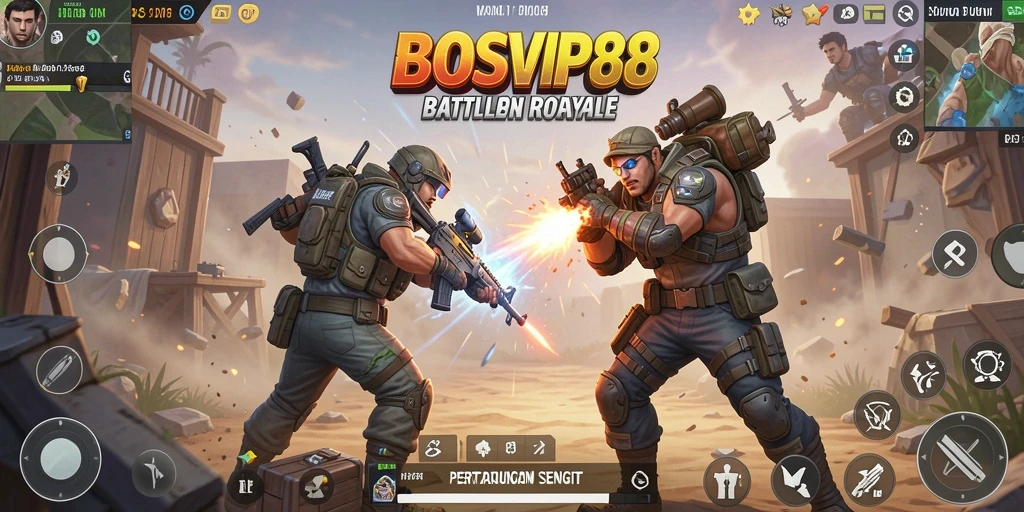 Gameplay seru dan menantang di BOSVIP88 Battle Royale.