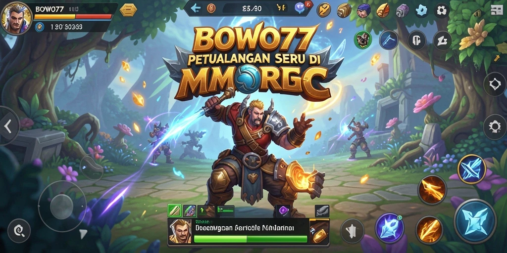 Screenshot gameplay BOWO77 yang menampilkan petualangan seru di dunia MMORPG.