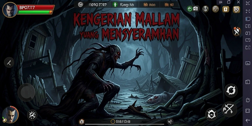 Tangkapan layar utama BPO777 menampilkan suasana menegangkan dalam gameplay Horror.