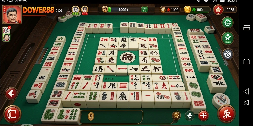 Tangkapan layar DOWER88 menampilkan pengalaman bermain Mahjong yang seru.