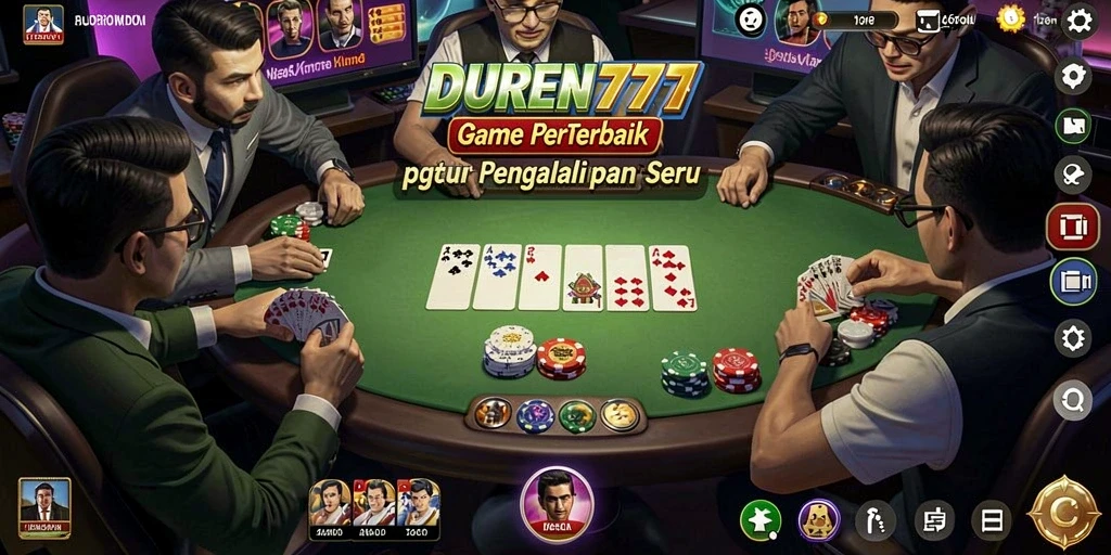 Screenshot gameplay DUREN777 yang menampilkan aksi Poker seru.