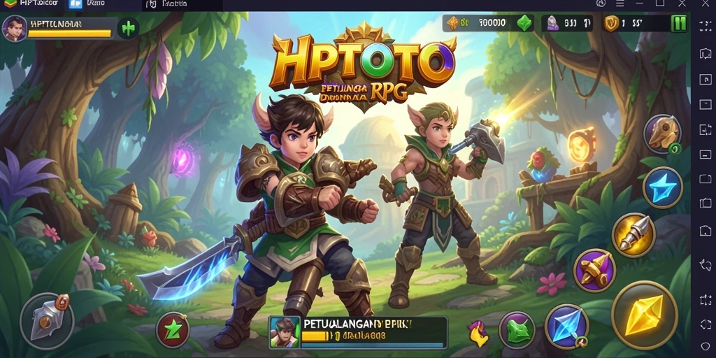Screenshot HPTOTO menampilkan aksi pertarungan epik dalam dunia RPG yang menantang.