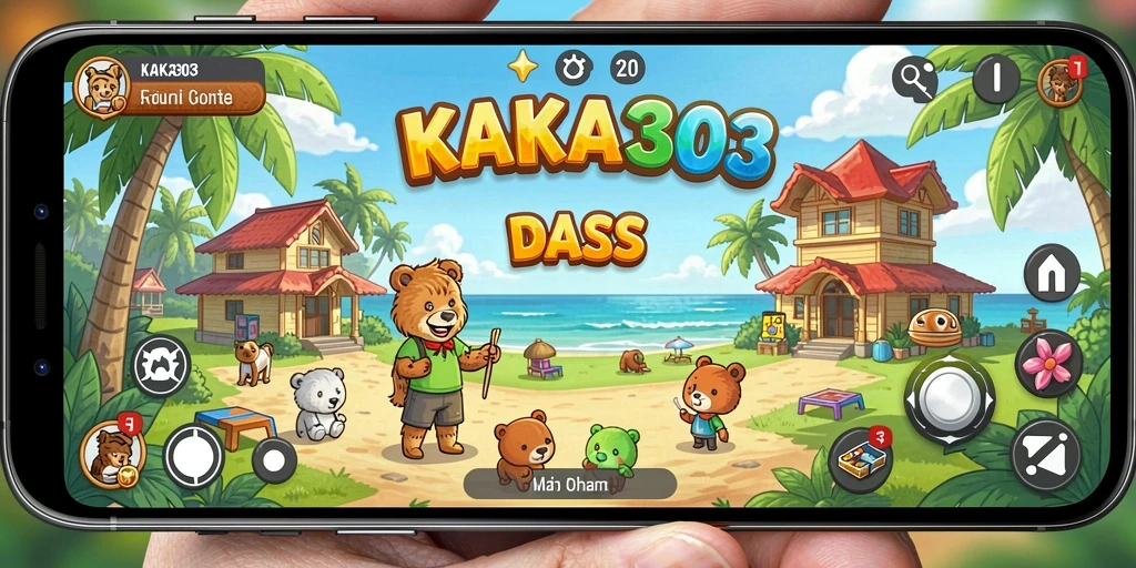 Tampilan gameplay KAKA303 yang ceria dan menghibur.