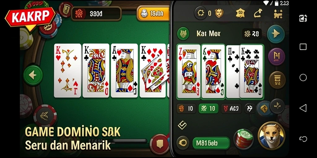 Tampilan seru gameplay KAKRP dalam permainan Domino.
