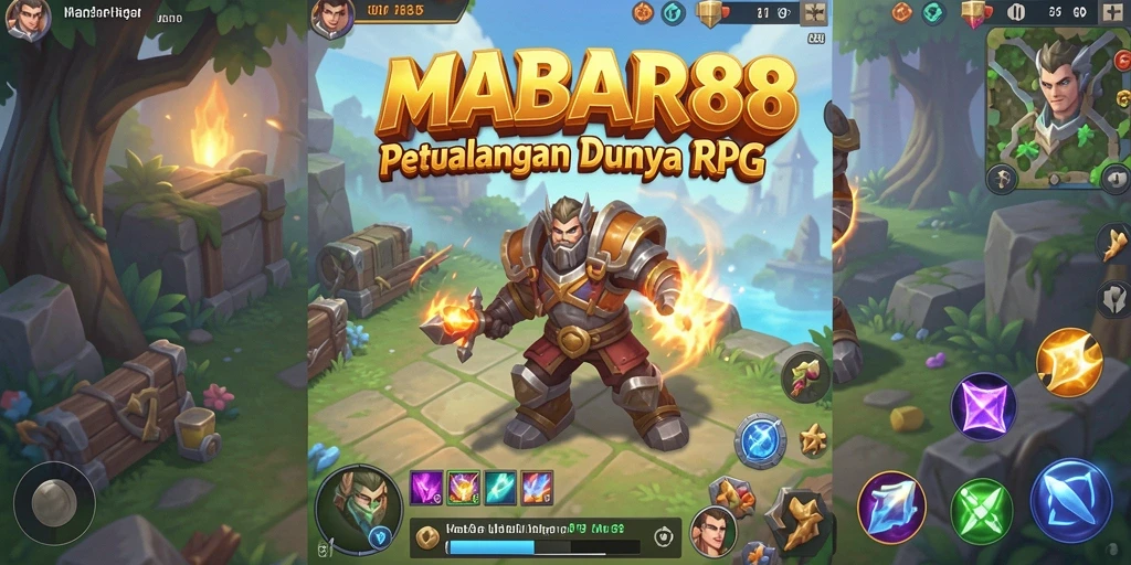 Tampilan gameplay MABAR88 dengan aksi seru dan karakter menarik.