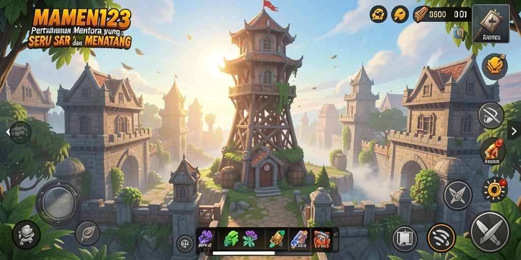 Gameplay MAMEN123 yang mendebarkan dalam Tower Defense.