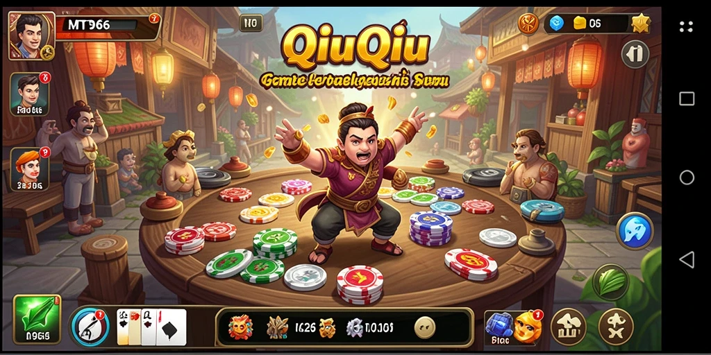 Screenshot gameplay QiuQiu MT966 dengan pemain bersaing.