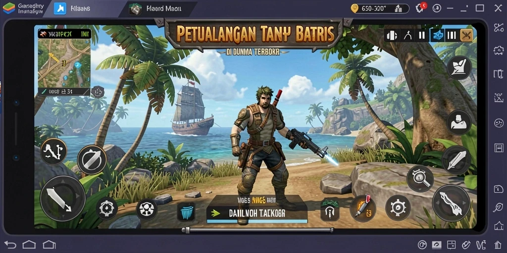 Tangkapan layar N06 yang menunjukkan aksi seru dalam dunia terbuka.