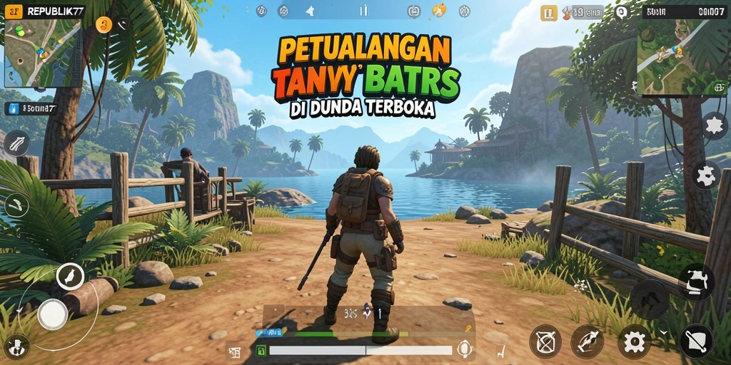 Screenshot gameplay REPUBLIK77 menampilkan aksi seru di dunia terbuka.