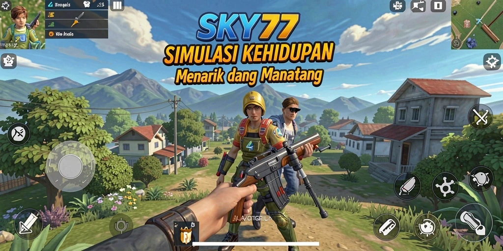 Tangkapan layar utama dari SKY77 menampilkan gameplay simulasi yang mengasyikkan.