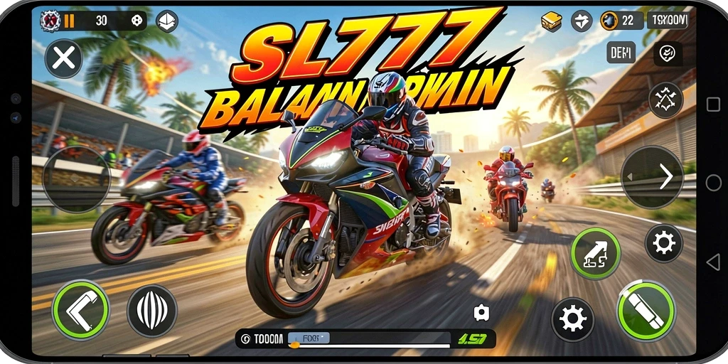 Tampilan menakjubkan dari gameplay balapan motor di SL777.