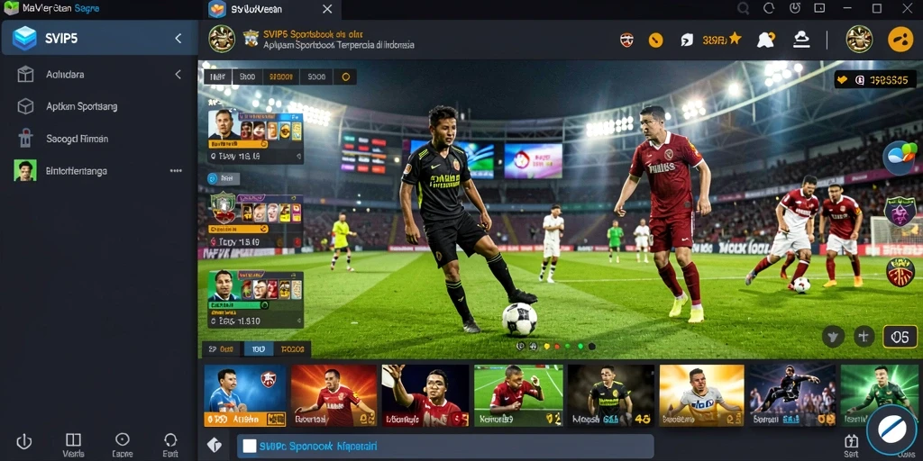 Tampilan gameplay menarik dalam aplikasi SVIP5 untuk taruhan Sportsbook.