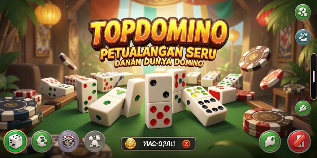 Tampilan gameplay TOPDOMINO yang menarik dan penuh tantangan.