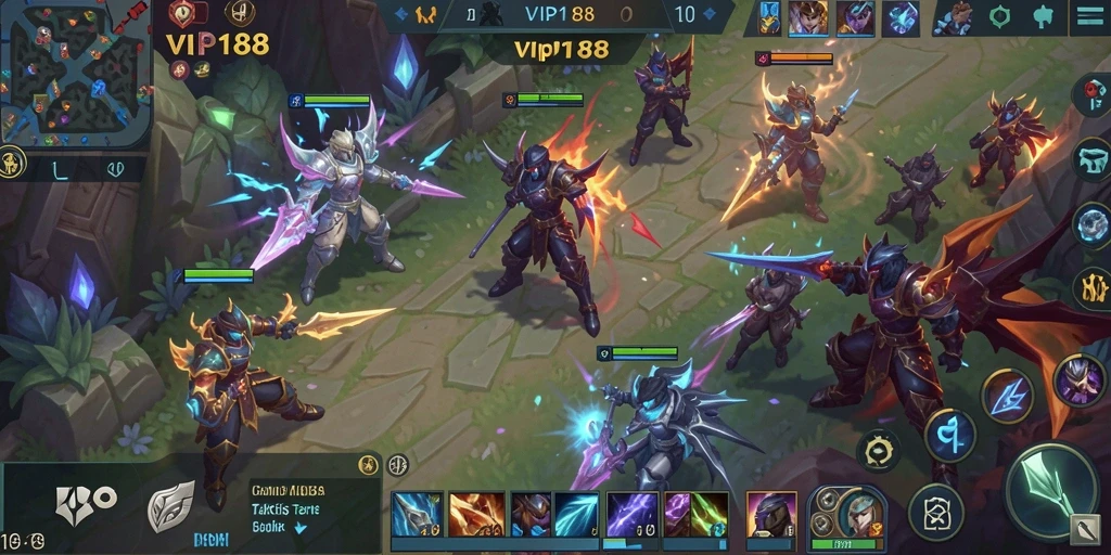 Tangkapan layar menunjukkan aksi intens gameplay MOBA VIP188.