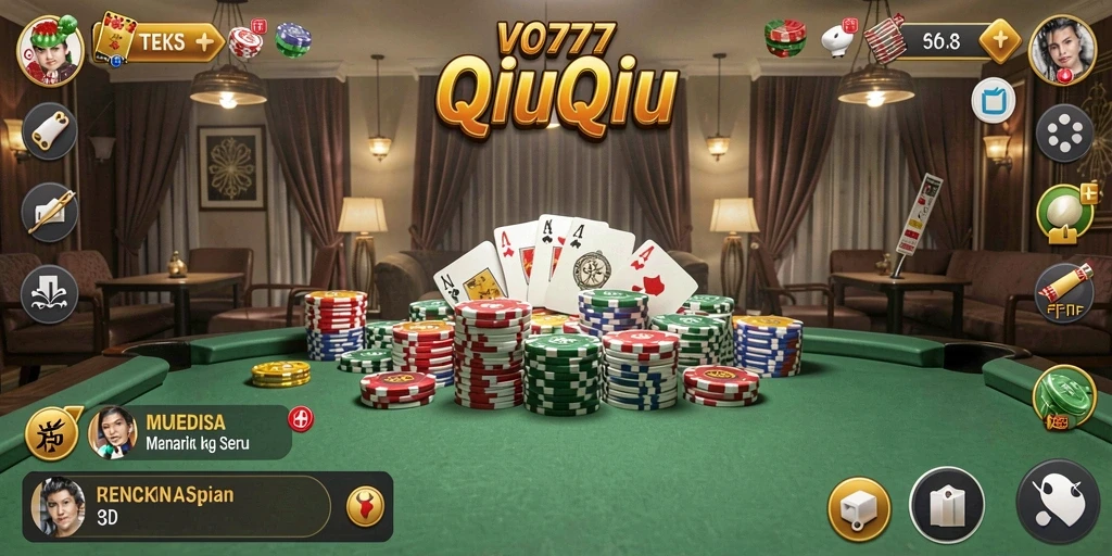 Tangkapan layar gameplay VO777 menampilkan momen seru permainan QiuQiu.